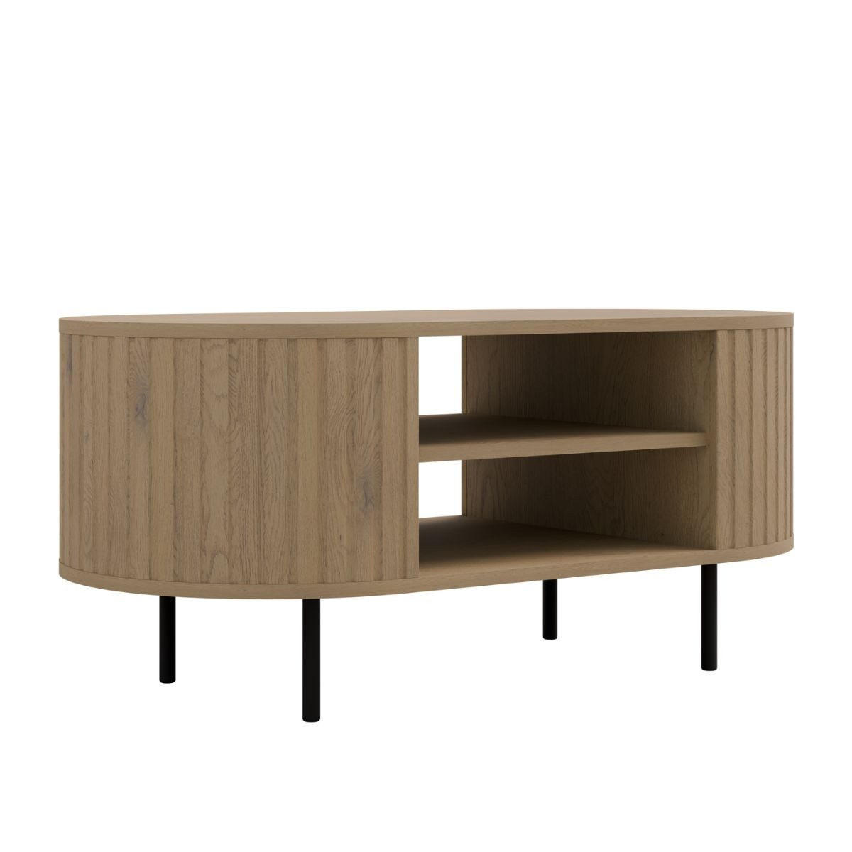 COUCHTISCH mit regalen eiche cremona OVI - Braun, Holzwerkstoff (42/100/45cm) - Compleo24