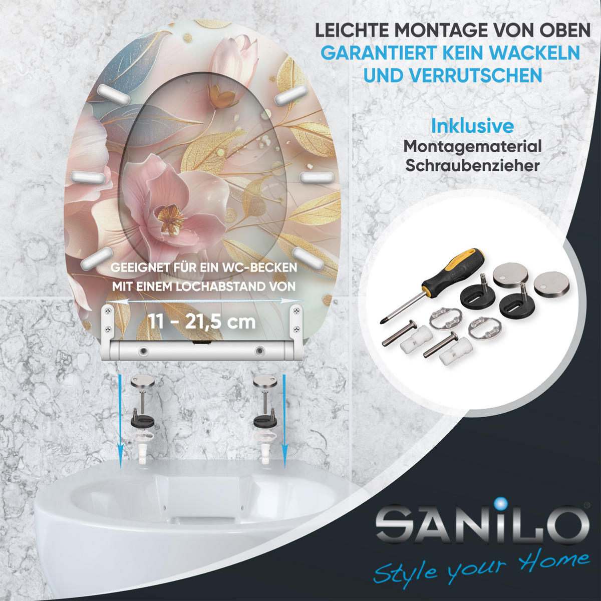 WC Sitz mit Absenkautomatik Florentia - Hellrosa, Holzwerkstoff (38/6/47cm) - Sanilo