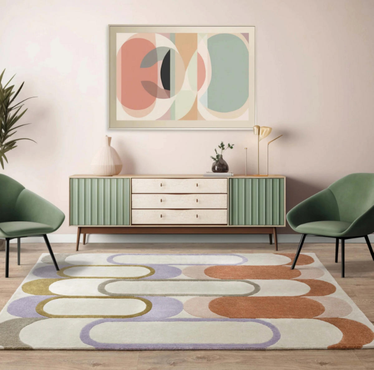 TEPPICH modern Wohn-/Schlafzimmer Retro MOTA Mehrfarbig 120x170 cm - Multicolor, Textil (120/170cm) - Novatrend