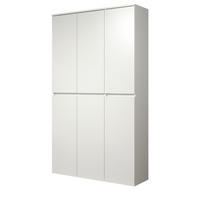 GARDEROBENSCHRANK weiß 111 x 191 cm, Schuhschrank 6-türig - Schwarz/Weiß, Holzwerkstoff/Kunststoff (111/191/34cm) - Top.Furn