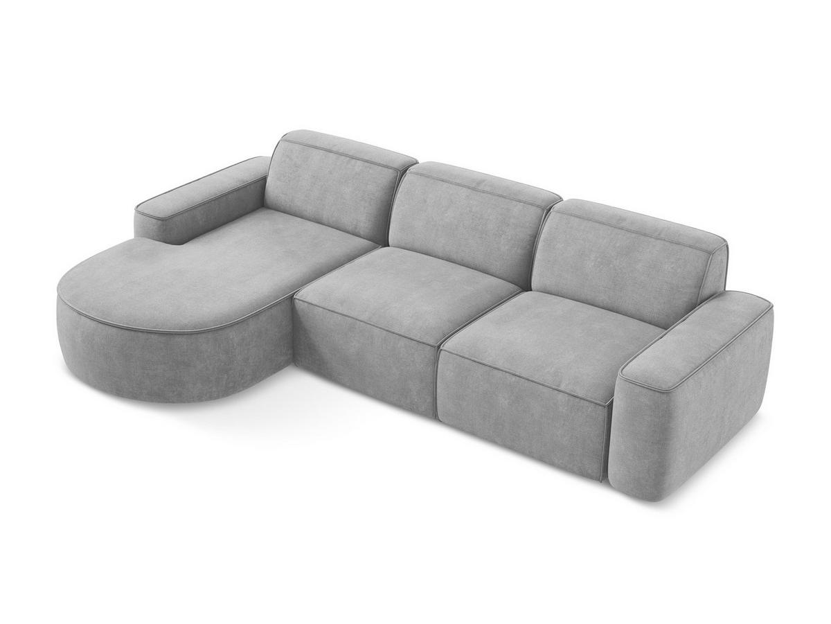 POUF Chenille Stoff Beige - Hellbraun/Schwarz, Holzwerkstoff/Kunststoff (94/40/89cm) - Makamii