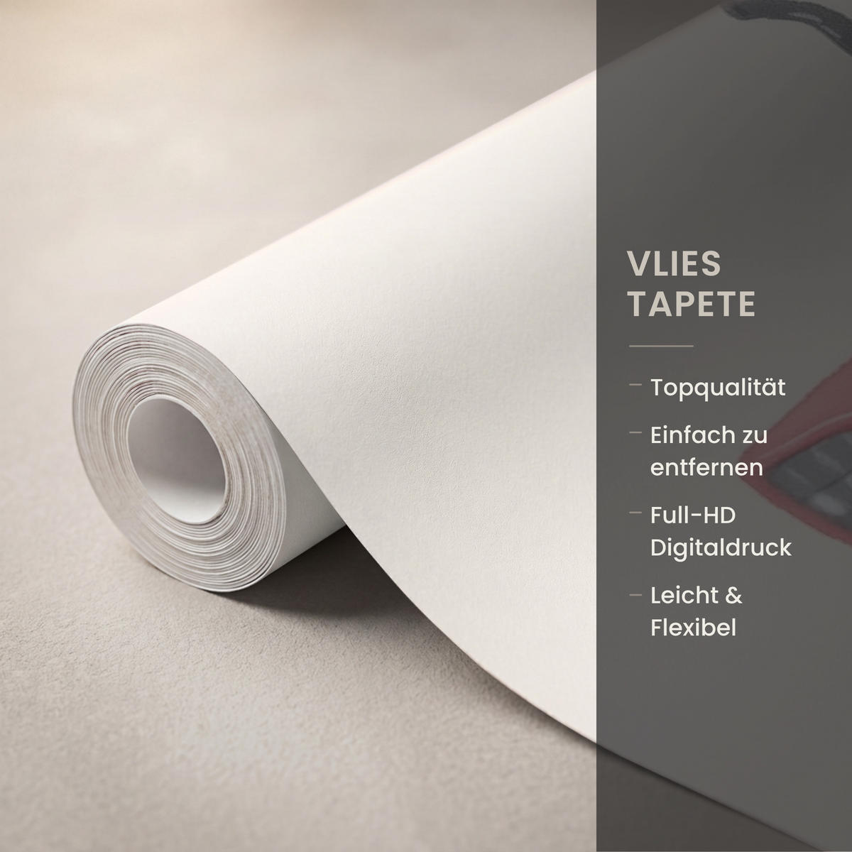 KINDERTAPETE - Traktor - Minimalistisch - Illustration - Rot - 180x220 cm - Rot, Papier (180/220cm) - OnlyWow
