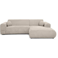 ECKSOFA Puerto, ohne Schlaffunktion, Beige, rechts - Beige/Schwarz, Textil (269/170cm) - Beautysofa