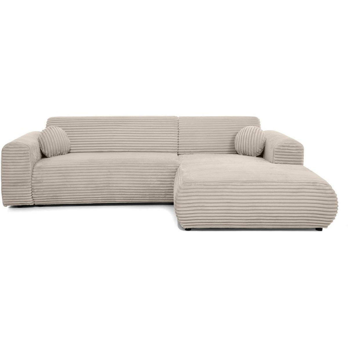 ECKSOFA Puerto, ohne Schlaffunktion, Beige, rechts - Beige/Schwarz, Textil (269/170cm) - Beautysofa