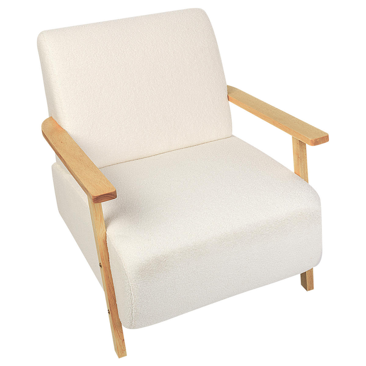 SESSEL Bouclé Hellbeige Lesja - Hellbraun/Beige, Textil (77/79/90cm) - Beliani