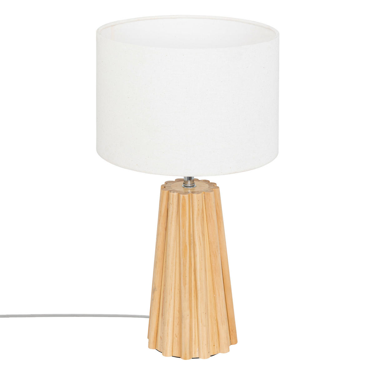 NACHTTISCHLAMPE Adona 53 cm - Weiß, Holz (28/28/53cm) - Atmosphera Createur d´interieur