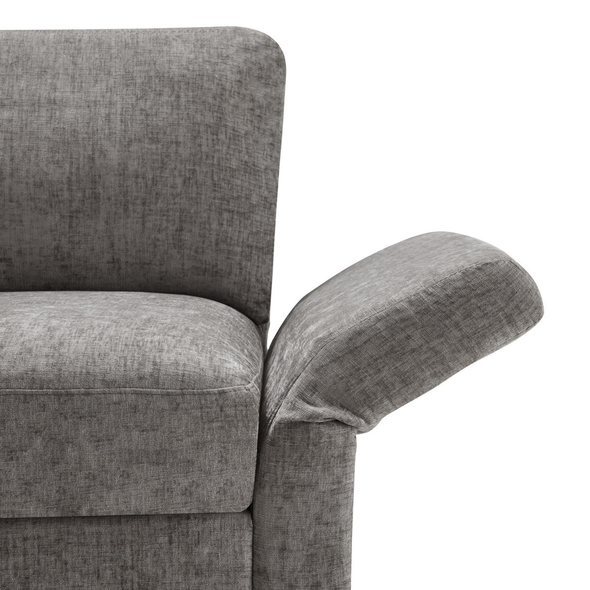 4-SITZER ECKSOFA Chenille Grau mit Hocker und verstellbaren Armlehnen - Grau, Holzwerkstoff/Kunststoff (218/156.5cm) - WISHDOR
