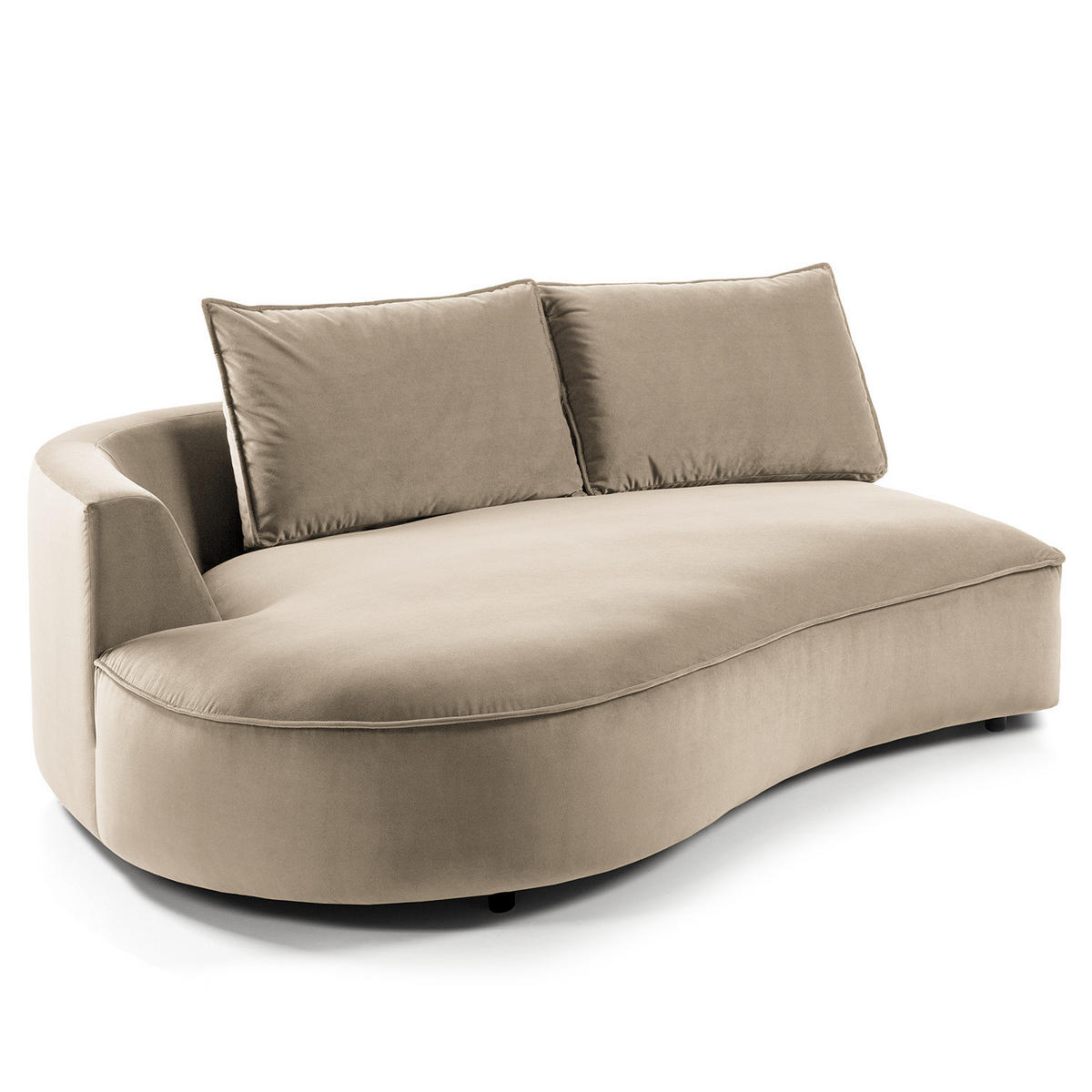 OTTOMANE - modular - Beige/Schwarz, Kunststoff/Textil (196/82/146cm) - home24