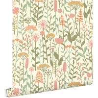 TAPETE Feldblumen 50 x 900 cm - Grün, Papier (50/0.1cm) - ESTAhome