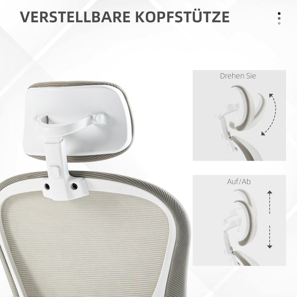 BÜROSTUHL, Grau, Polyester, Kunststoff - Grau, Kunststoff (64/120/62cm) - Vinsetto