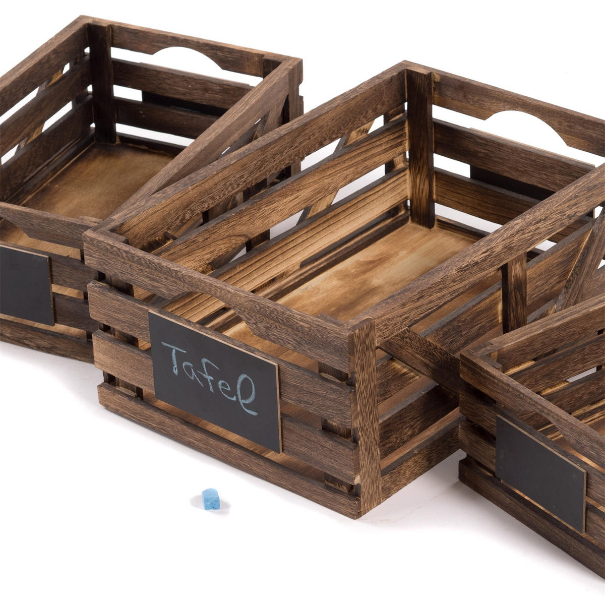 HOLZKISTEN-SET Mira 3-tlg. Massivholz, verschiedene Größen naturfarben - Naturfarben, Holz (29/17/42cm) - DESIGN DELIGHTS