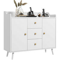 SIDEBOARD Weiß, 2 Türen, 3 Schubladen, 90/32/80 cm - Weiß, Holz (90/80/32cm) - PANGIVO