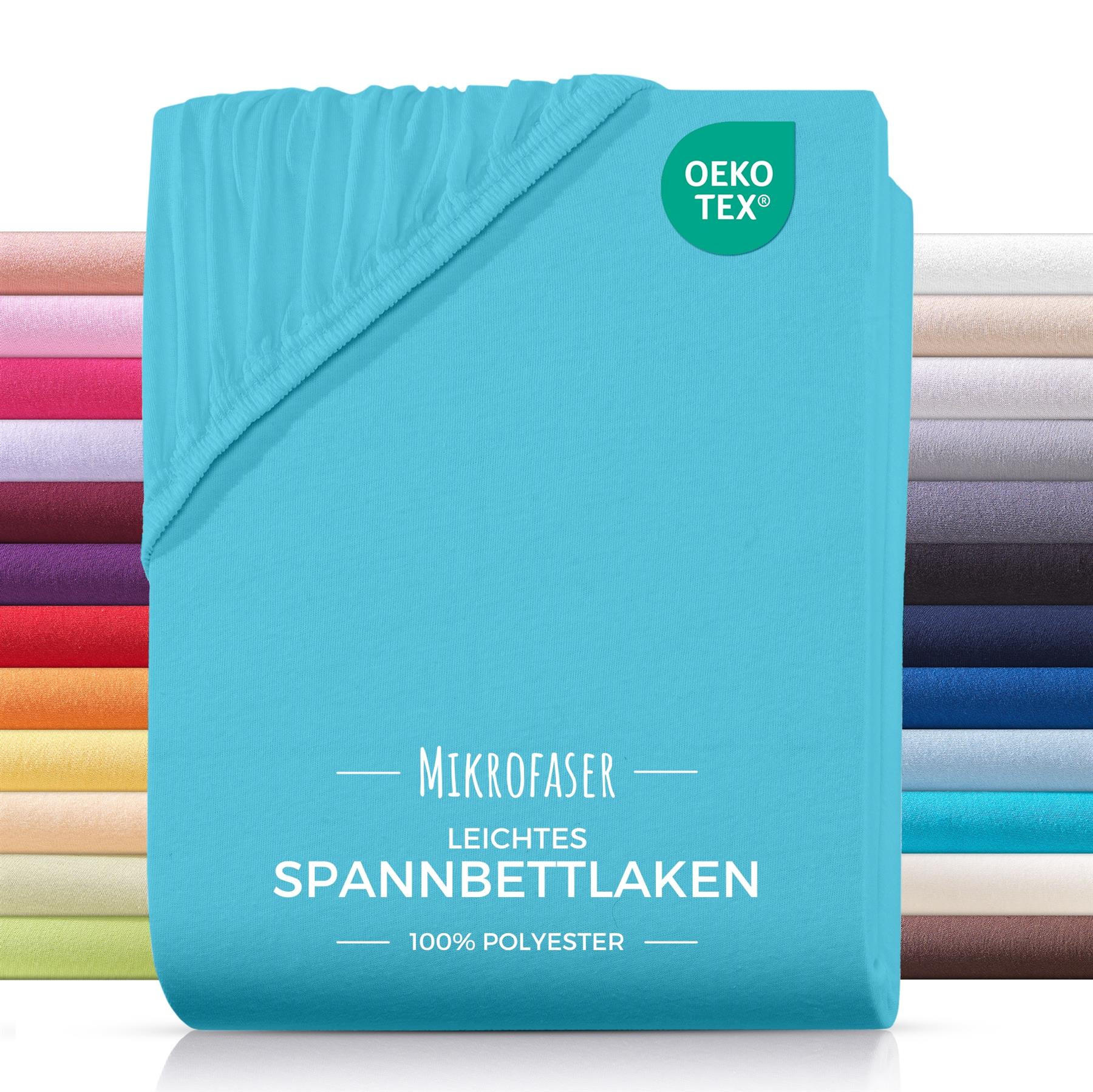 MIKROFASER-SPANNBETTLAKEN 180x200 Türkis - Türkis, Textil (180/200cm) - Carpe Sonno