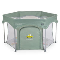 LAUFSTALL Playbox grün 139 x 118 cm, Matratze, Tragetasche, Öffnung, klappbar, Babyreisebett - Grün, Metall (118/74/139cm) - Cangaroo