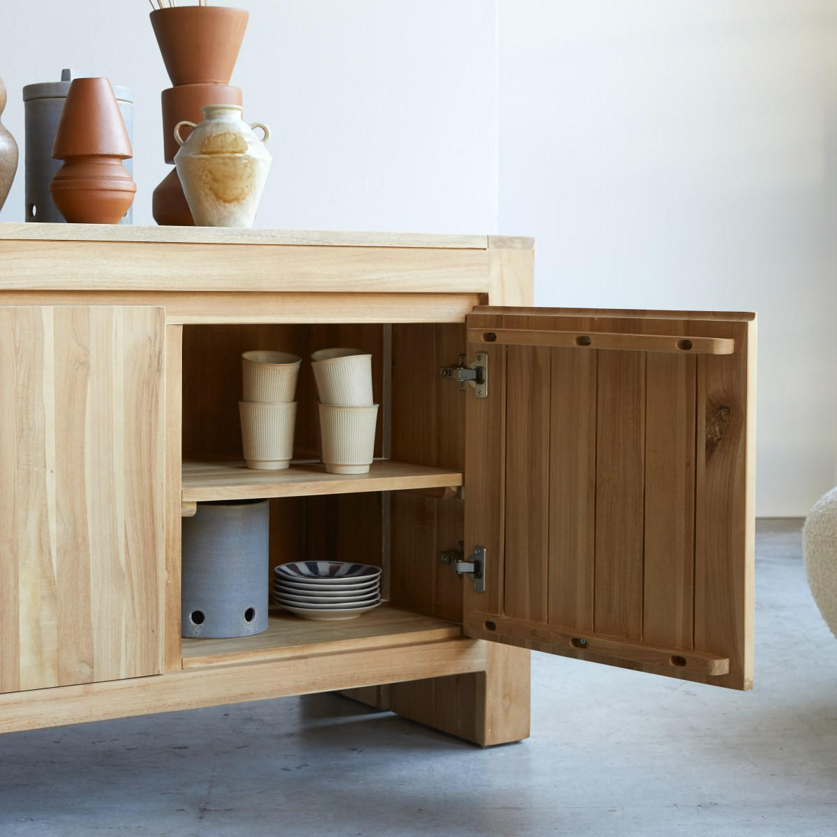 SIDEBOARD Eden Natur aus Teak - Naturfarben, Holz (160/70/50cm) - Tikamoon