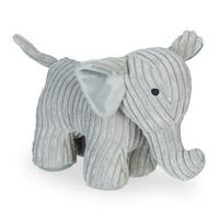 DÖRRSTOPP Grå elefant tyg sandfylld 22x14x38 cm - Grå, Textil/Naturmaterial (14/38cm) - Relaxdays