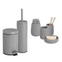 BADACCESSOIRES - Keramik, Grau, 6-teiliges Set - Hellgrau, Keramik (17/25.9/17cm) - Zeller Present