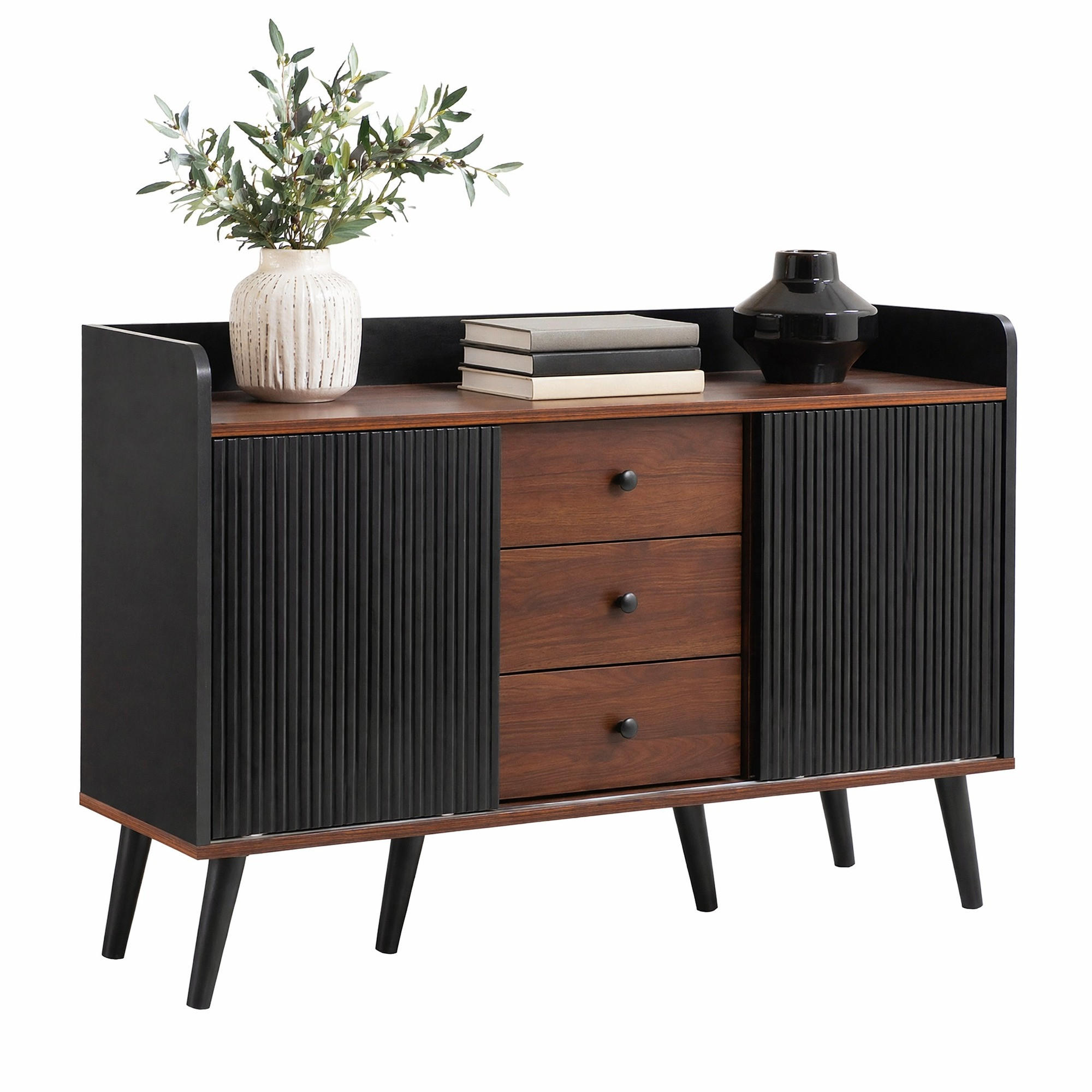 Ivmeu Sideboard Schwarz 117.5x80x40 cm