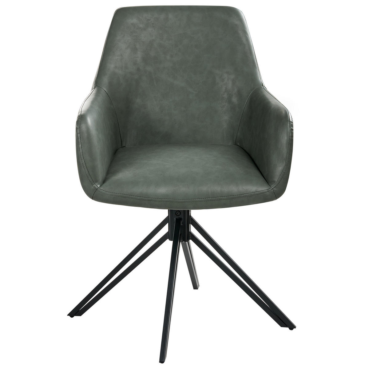 ESSZIMMERSTUHL 2er-Set Kunstleder Dunkelgrün Sansarc - Schwarz/Grün, Kunststoff (57/85/59cm) - Beliani