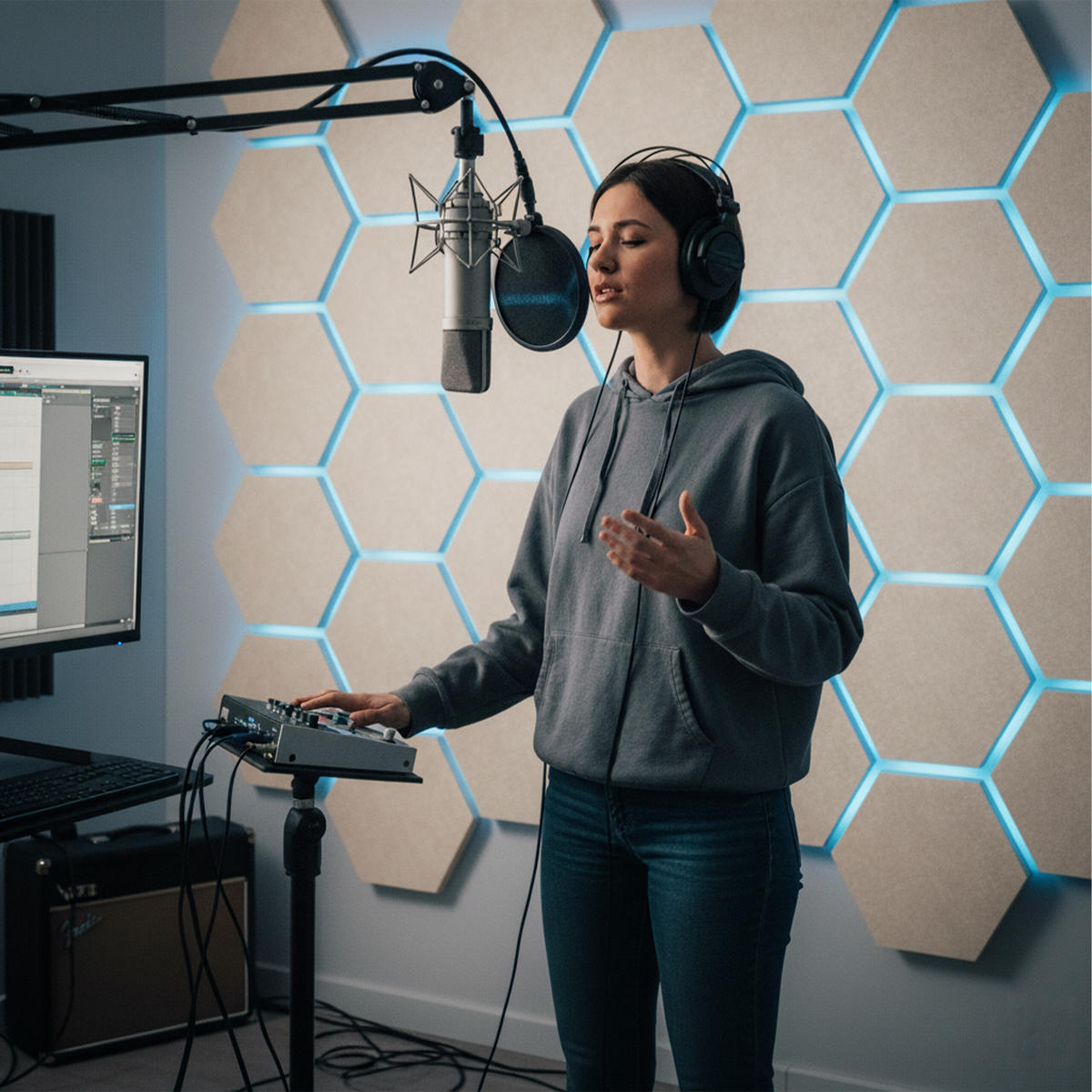 AKUSTICKÉ dosky - sivá, textil (30/0.9/26cm) - Relaxdays