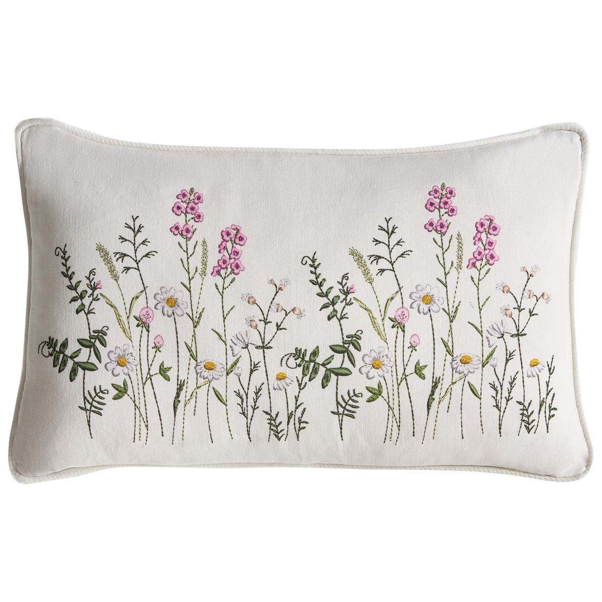 DEKOKISSEN 2er-Set Weiß 30/50 cm Madhuca - Weiß, Textil (30/50cm) - Beliani
