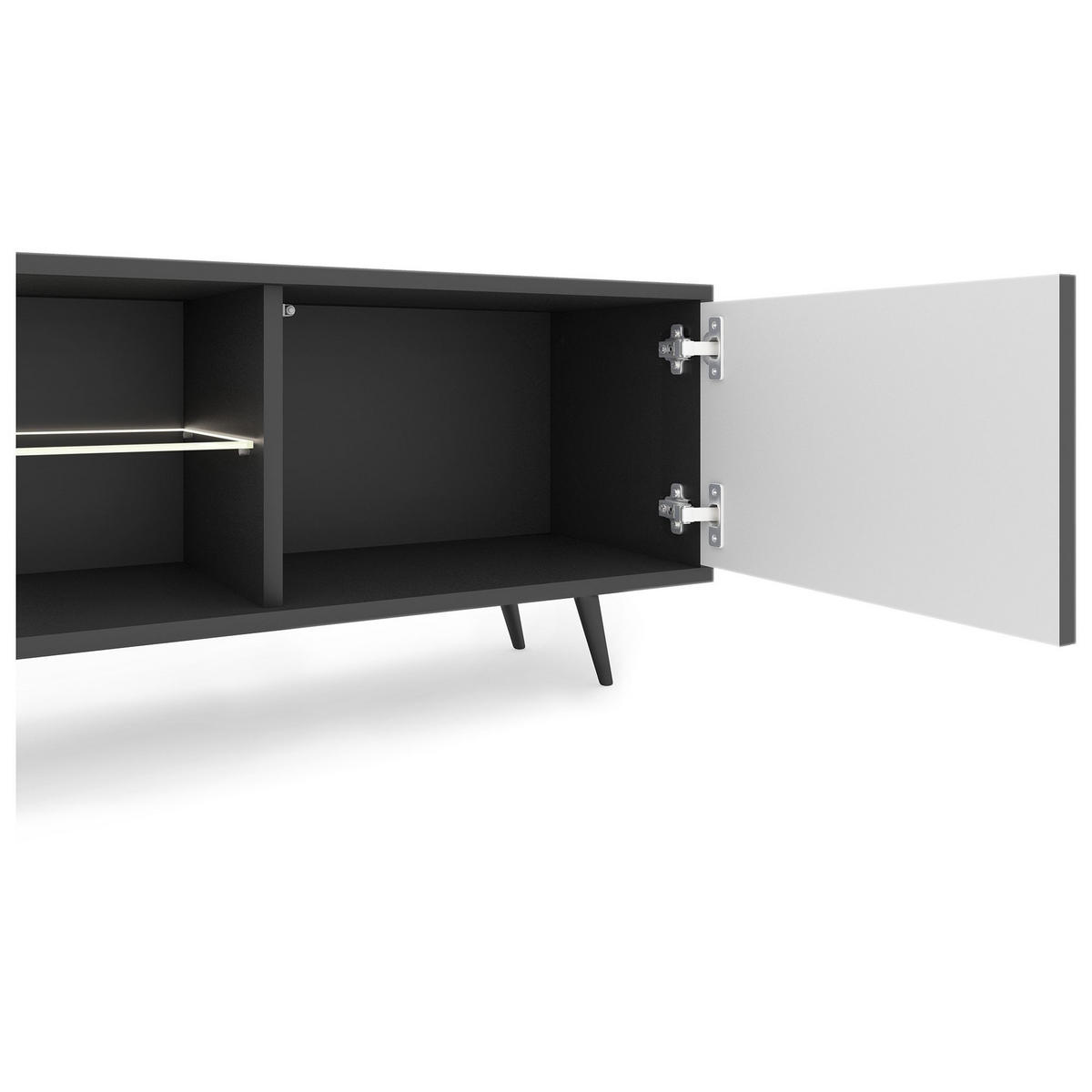 TV-SCHRANK Bello Schwarz 175 cm - Schwarz, Holzwerkstoff (175/43.5/31.3cm) - Selsey