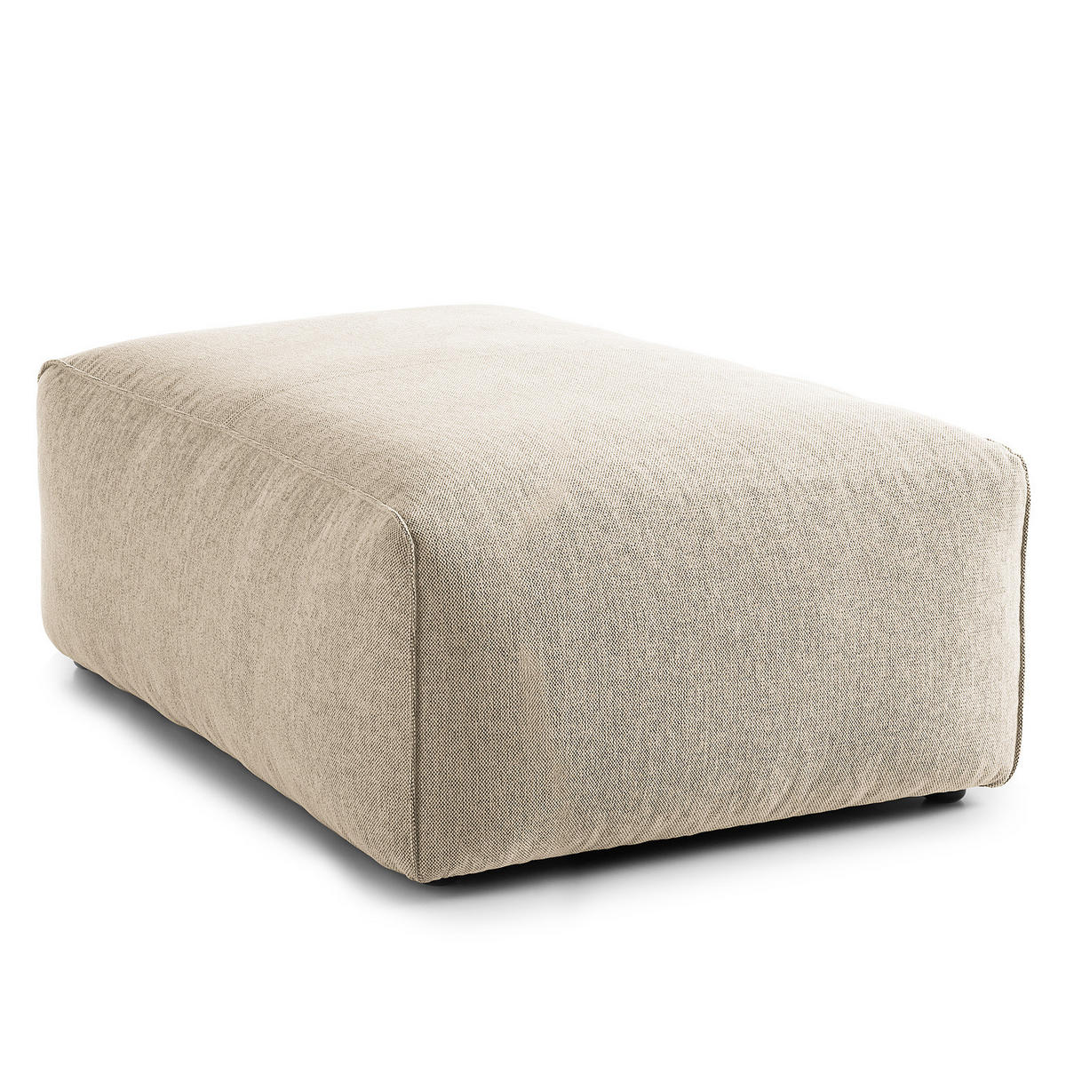 POLSTERHOCKER - Beige/Schwarz, Kunststoff/Textil (81/38/100cm) - home24