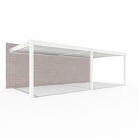 PERGOLA Deluxe Plus Elektrisch Wand Pavillon Terrassenüberdachung Alu LED 4 x 8 m - Weiß, Metall (400/255/800cm) - WEIDE