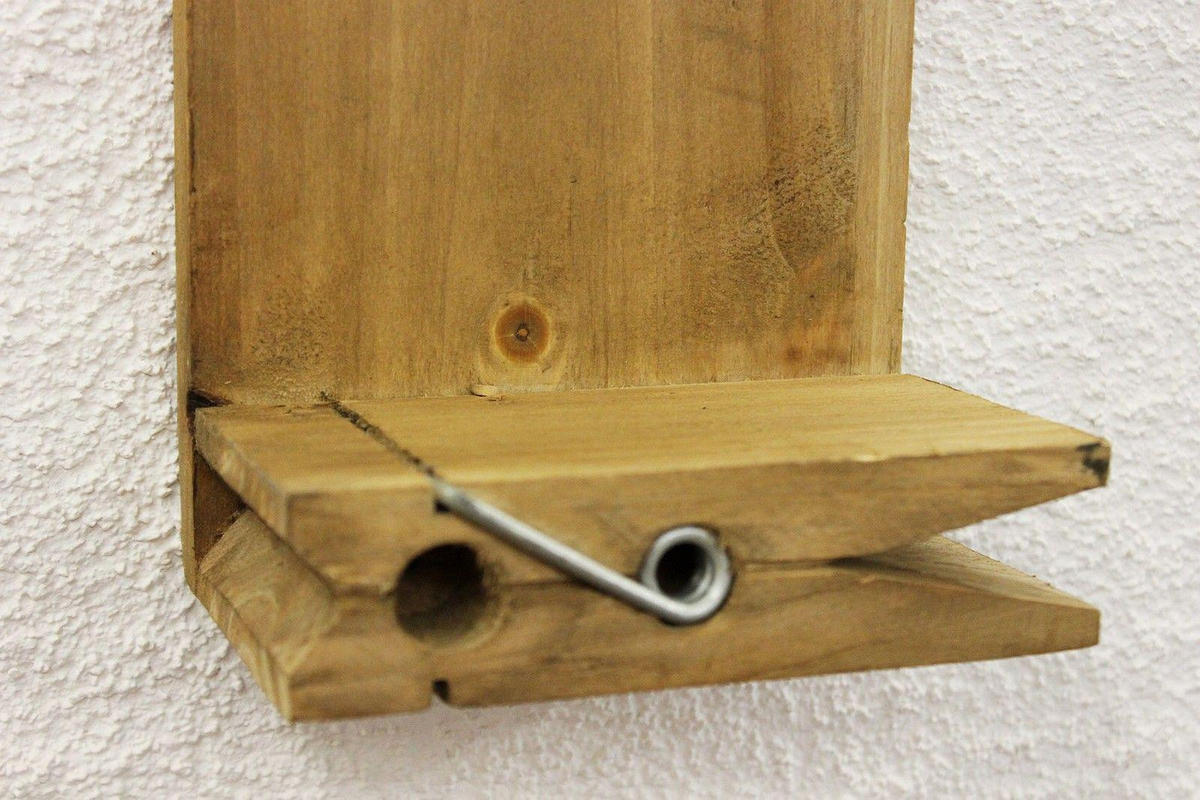 WANDREGAL Wäscheklammer Holz Braun 14,5/9/39,5 cm - Braun, Holz (14.5/39.5/9cm) - DanDiBo