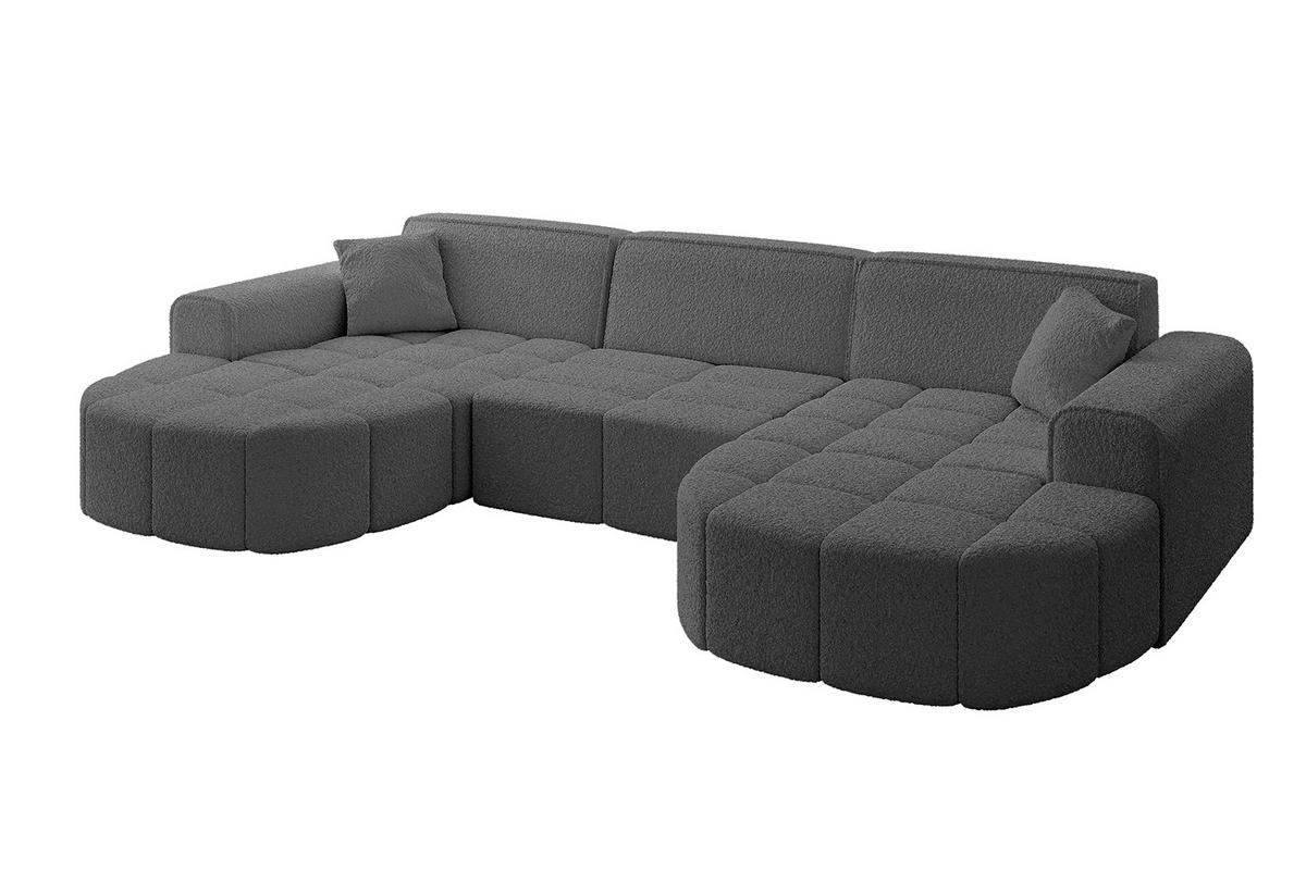 WOHNLANDSCHAFT LIVO-U1 - 315x173x79,5 cm Grau - Grau, Holzwerkstoff/Textil (315/79/173cm) - ALTDECOR