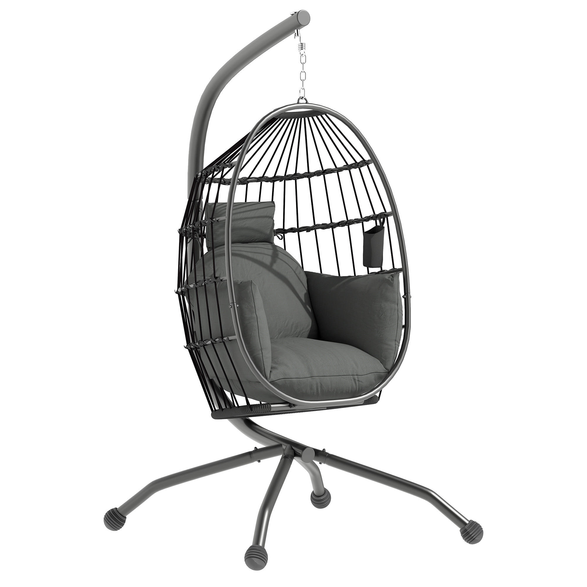HÄNGESESSEL Schwarz 120.0/88.0/192.0 cm - Schwarz, Metall (88/192/120cm)
