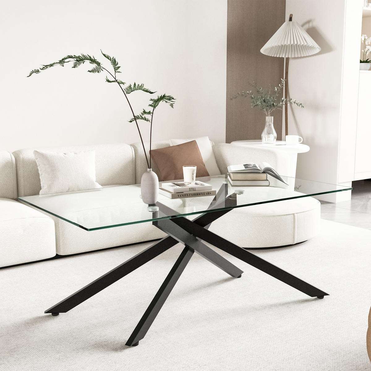 COUCHTISCH Schwarz 120/60/46 cm - Schwarz, Glas (60/120/46cm) - PANGIVO
