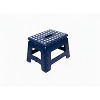 KLAPPHOCKER faltbar mit Anti-Rutsch Beschichtung, Tritthocker H 22 cm bis 150 KG belastbar, Navy Blue / Dunkelblau - Blau, Paraffin (22/29/22cm)