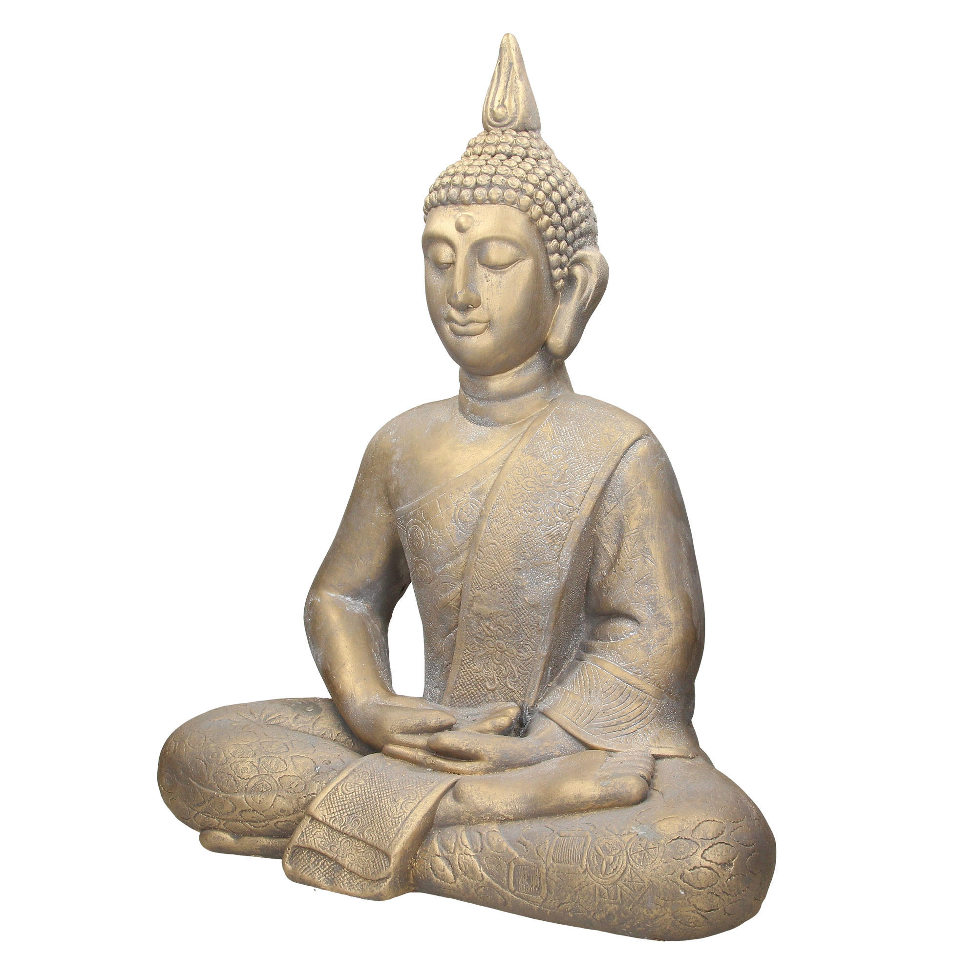 BUDDHA KOPF STATUE 63 cm - Bronzefarben, Kunststoff (29/63/52cm) - ECD-Germany