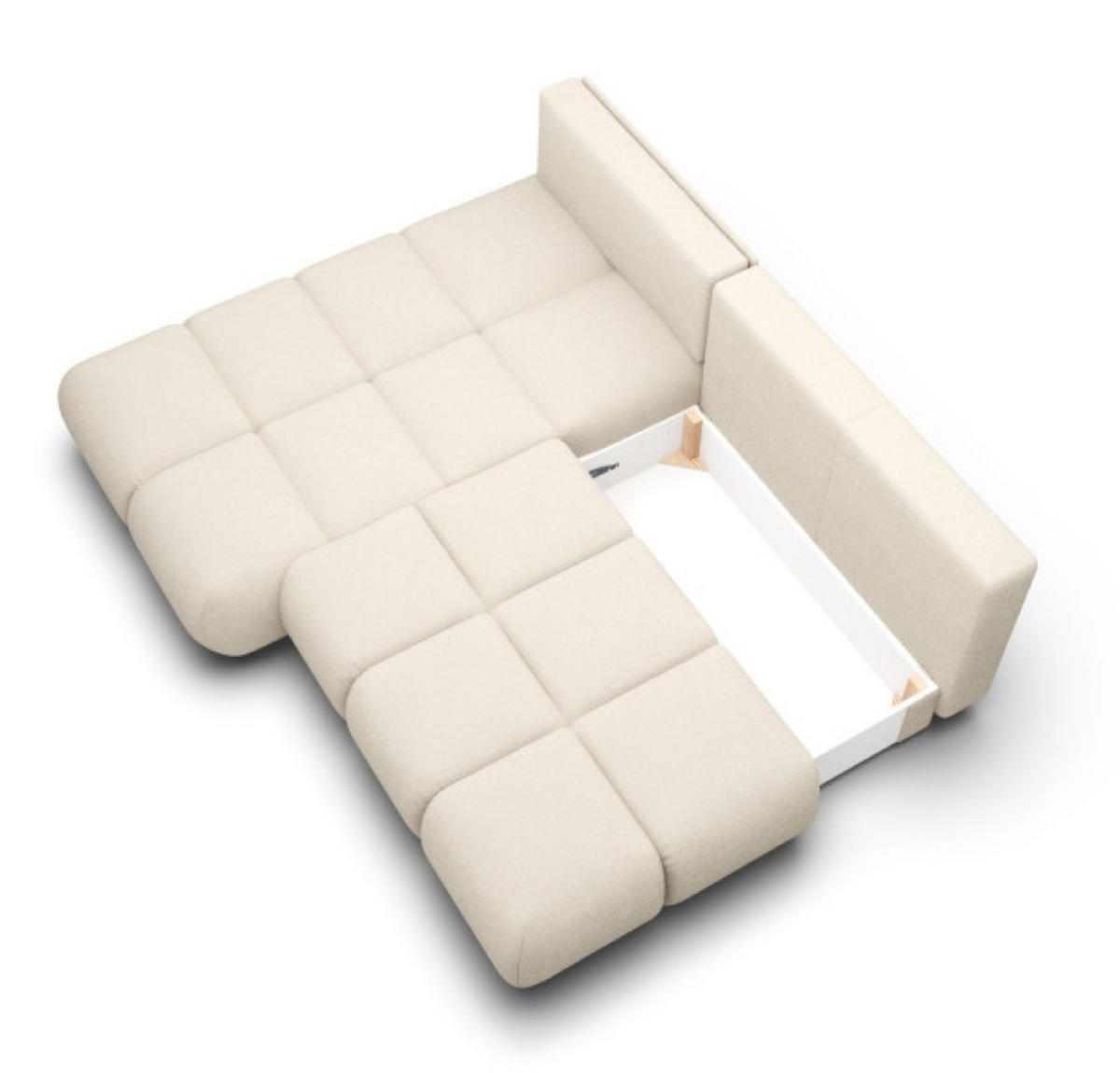 ECKSOFA Creme MILA Ausziehbar Links Ohne Armlehnen - Ecru/Creme, Textil (230/177cm) - Sepro Meble