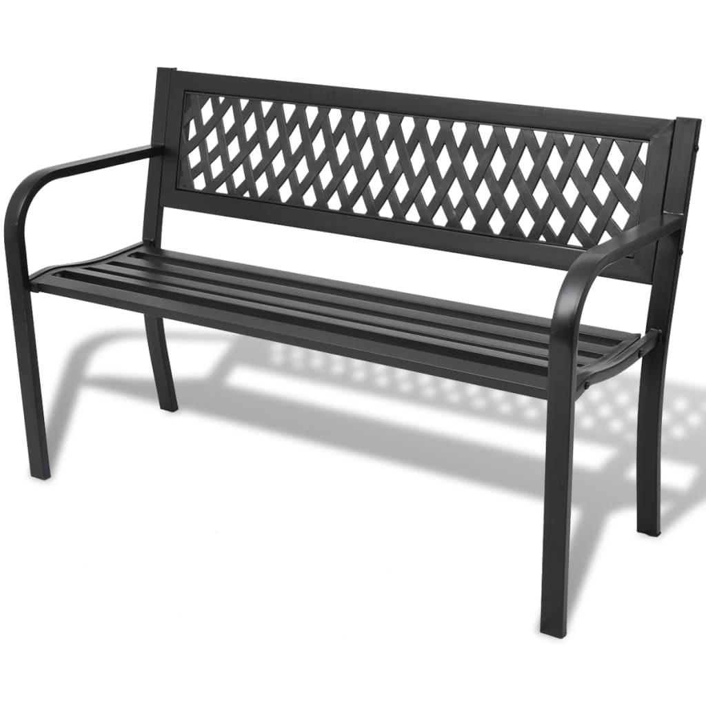 vidaXL Gartenbank Schwarz 50x75x118 cm