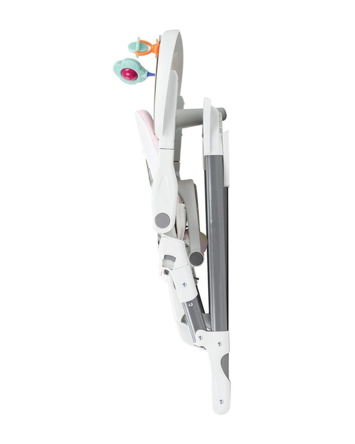 KINDERHOCHSTUHL Izzy klappbar rosa Rassel, Fußstütze, Gurt, Doppeltablett - Rosa, Metall (49/92/68cm) - Kikka boo