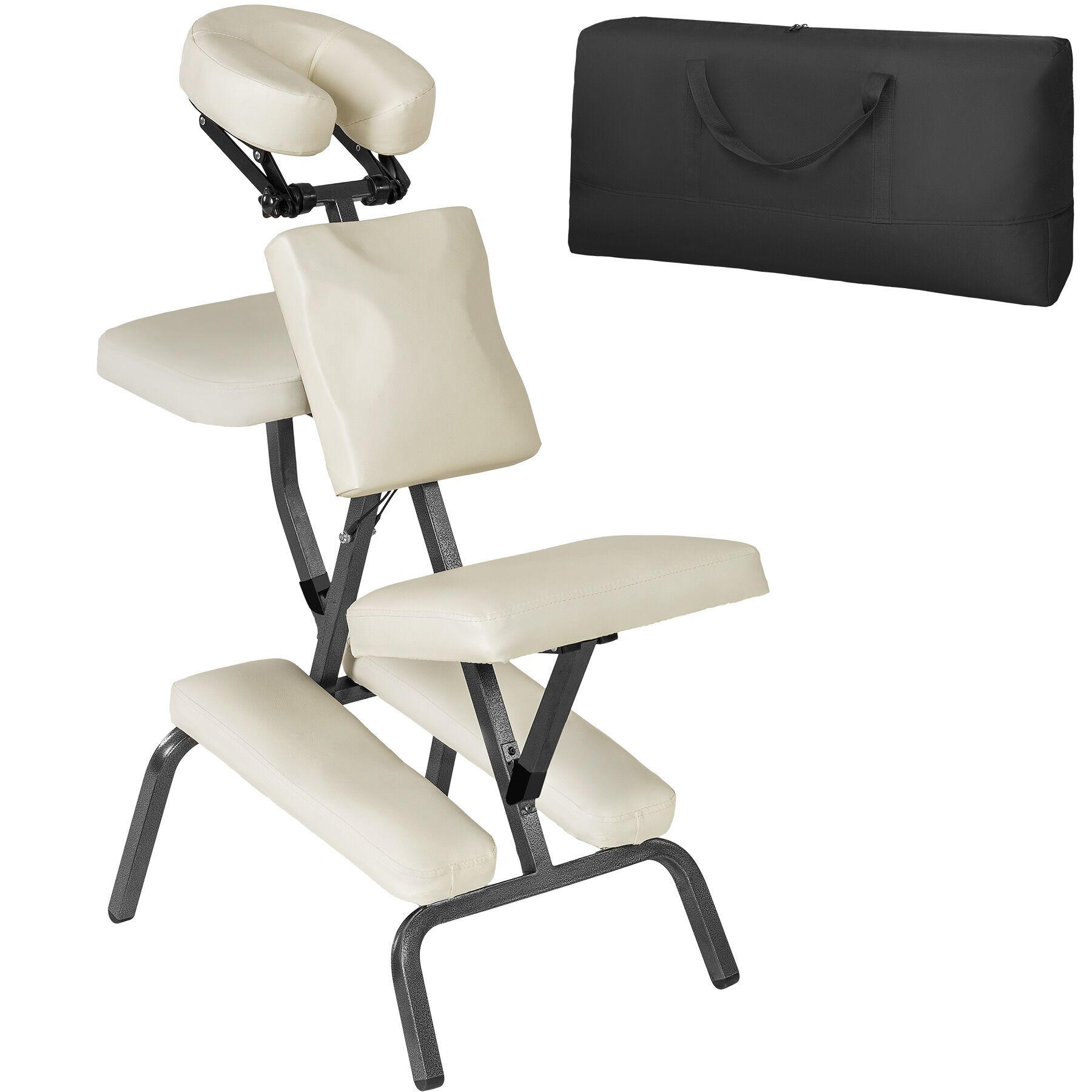MASSAGESTUHL , 80 x 50 x 105 cm, beige - Beige, Metall (50/105/80cm) - tectake