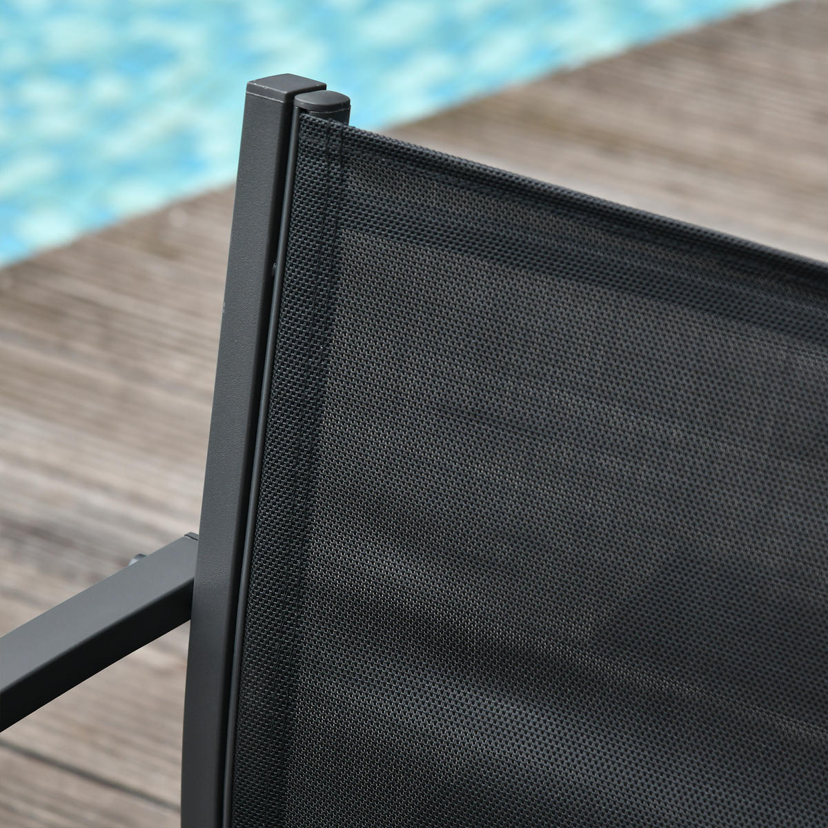 GARTENSET DE-13513 4-teilig mit Glastisch Schwarz - Schwarz, Metall - ComfortXL