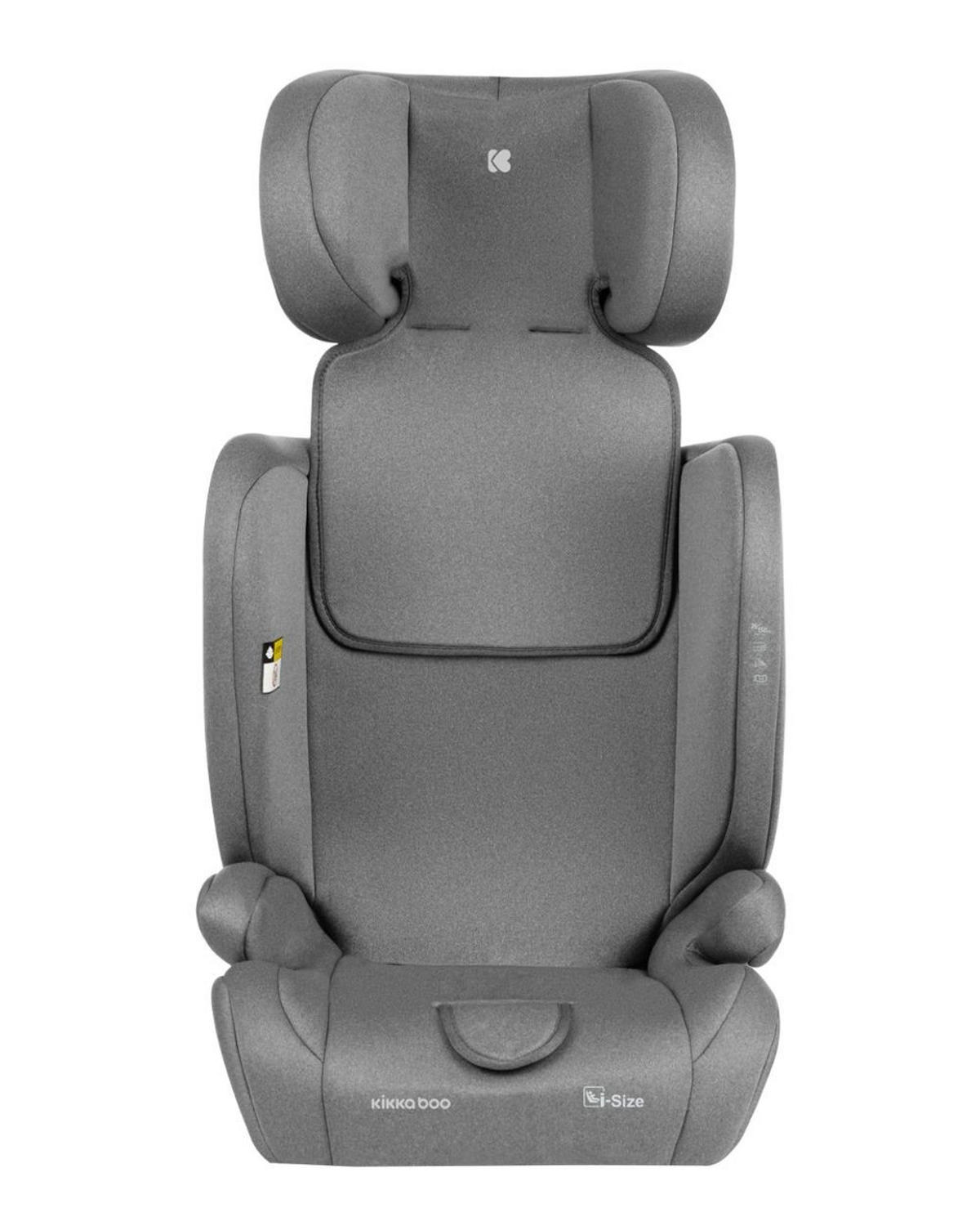 KINDERSITZ i-Cross i-Size grau (76-150cm) Isofix Top Tether Kopfstütze Gurt - Grau, Kunststoff (40/56/49cm) - Kikka boo