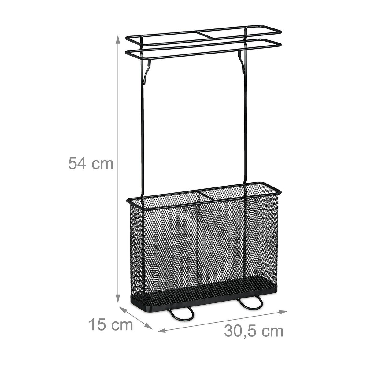 REGENSCHIRMSTÄNDER - Schwarz, Metall (30.5/54/15cm) - Relaxdays