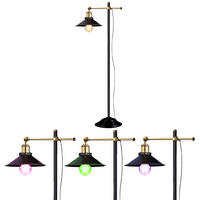 LED STEHLEUCHTE LENIUS Schwarz Altmessing - Schwarz, Metall (50/30/155cm)