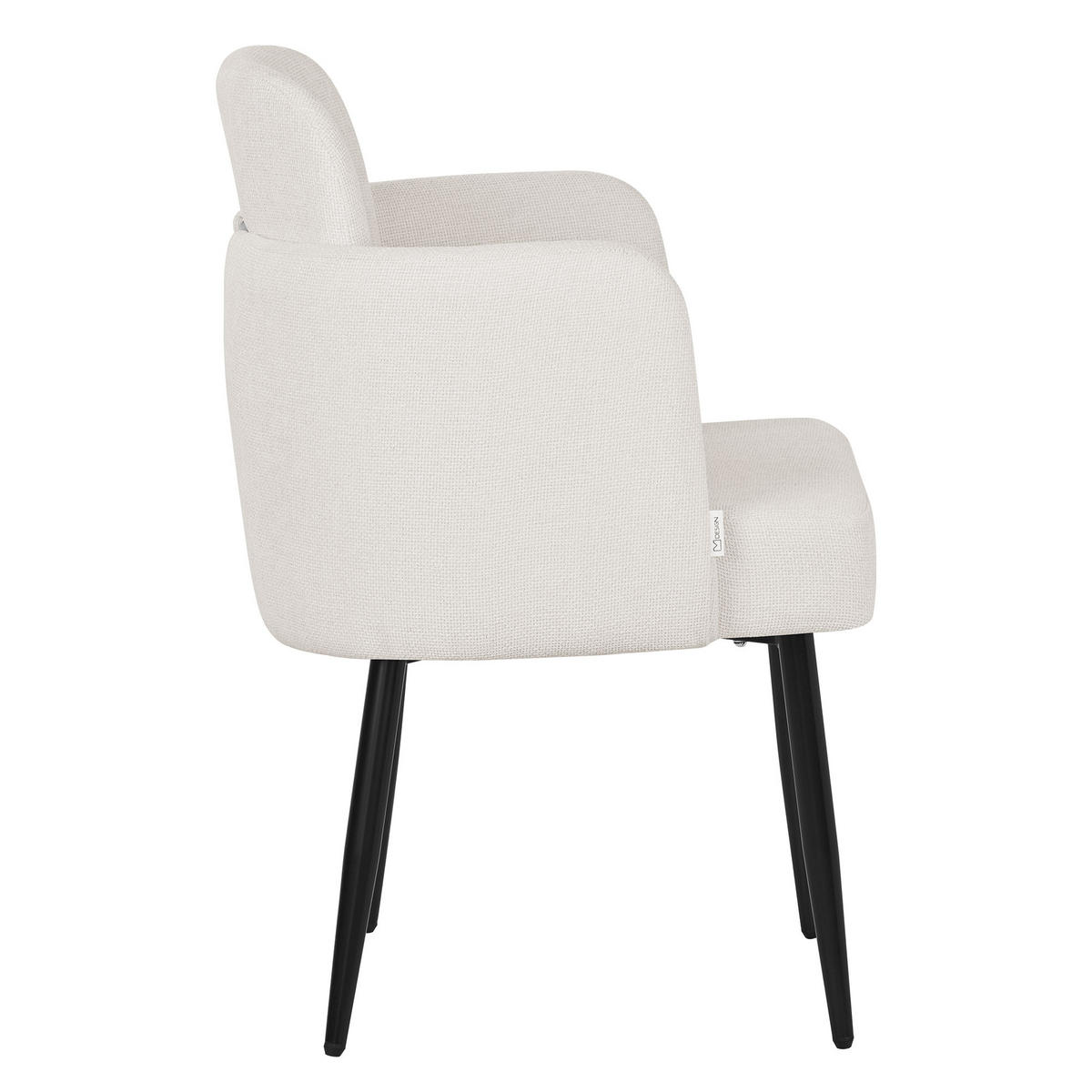 ESSZIMMERSTÜHLE 4er Set Beige mit Stoffbezug Rattan Optik - Beige/Schwarz, Textil/Metall (59/86/59cm) - ML-DESIGN