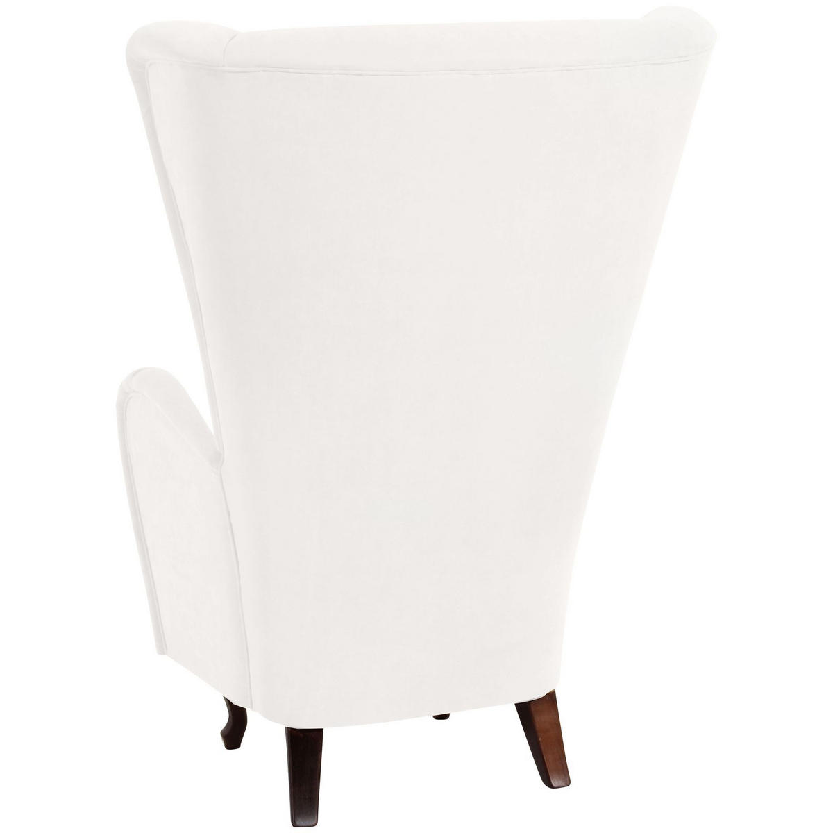 HOCHLEHNSESSEL Kailey Bezug Velourstoff Buche nussbaum dunkel / creme - Weiß, Kunststoff (96/122/89cm) - 58aufmkessel