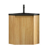 WASCHPLATZ Naturfarben Schwarz 54.5/38.5/52.4 cm - Schwarz, Holz (54.5/52.4/38.5cm) - PANGIVO