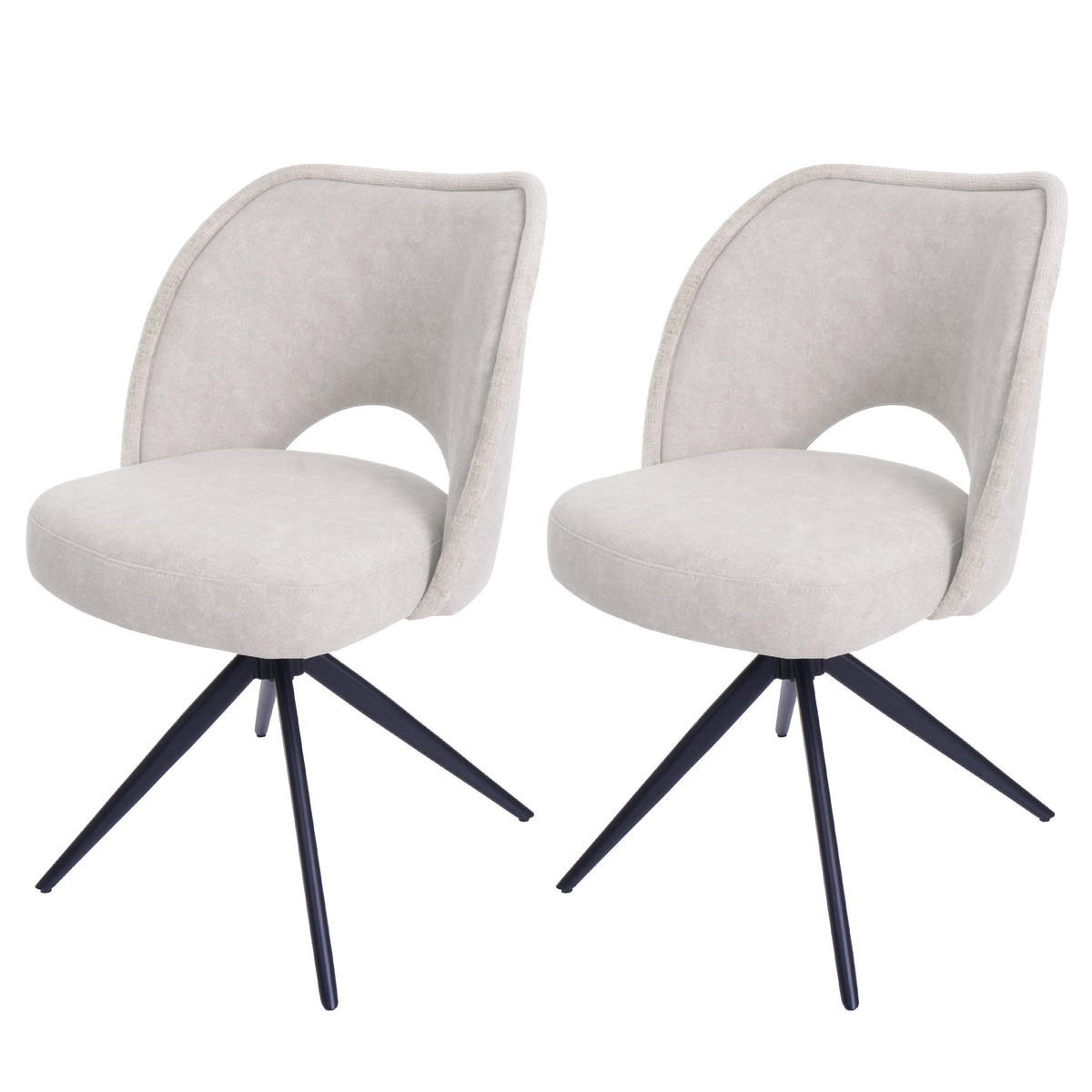 ESSZIMMERSTUHL Cremeweiß 2er-Set - Creme/Weiß, Textil (54/84/60cm) - MCW