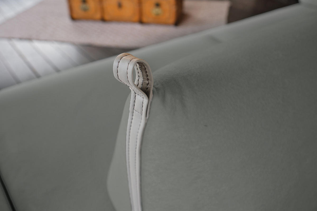 SCHLAFSOFA CANE Taupe Webstoff - Taupe/Schwarz, Textil/Metall (210/80/100cm) - KAWOLA