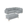 ECKSOFA inkl. Hocker Sigurd Hellgrau Chenille - Ottomane rechts - Hellgrau/Braun, Holz/Textil (231/161cm) - S-Style Möbel