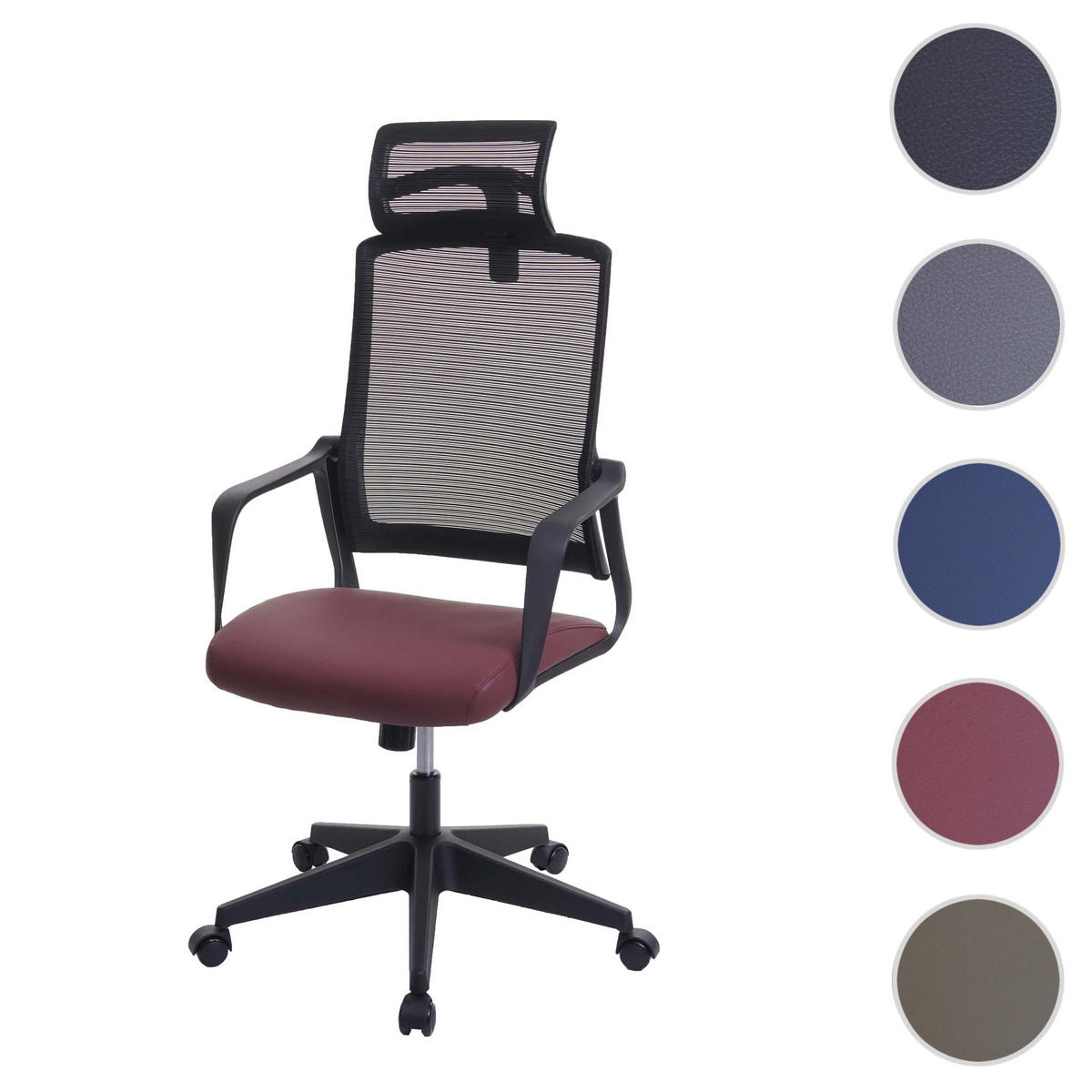 BÜROSTUHL Rot - Rot, Textil (64/128/66cm) - MCW