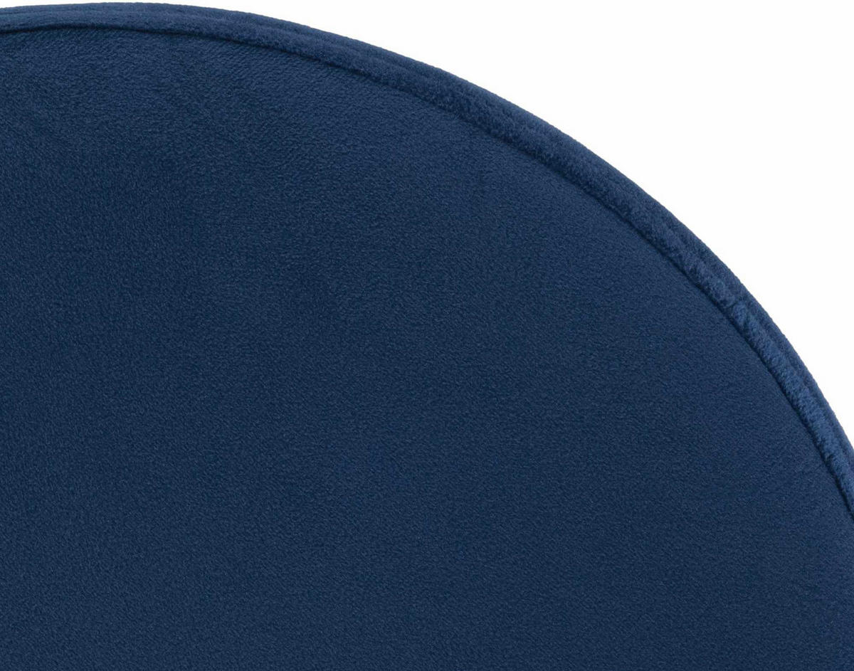 BARHOCKER Pontius Samt schwarz blau - Blau/Schwarz, Textil/Metall (38.5/81/38.5cm) - TPFLiving